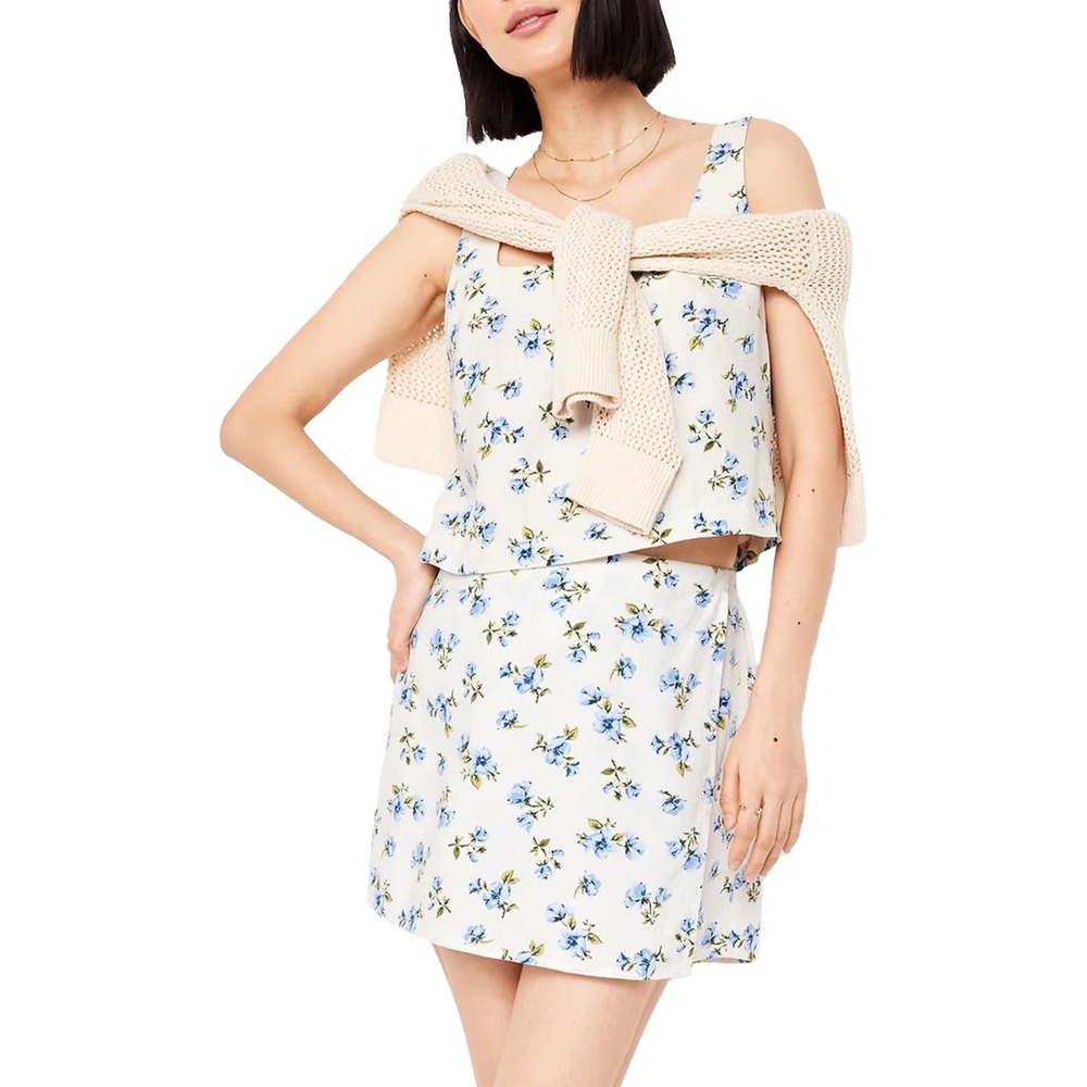 NWT Old Navy Linen Blend Floral Tank Skort Set Size XL